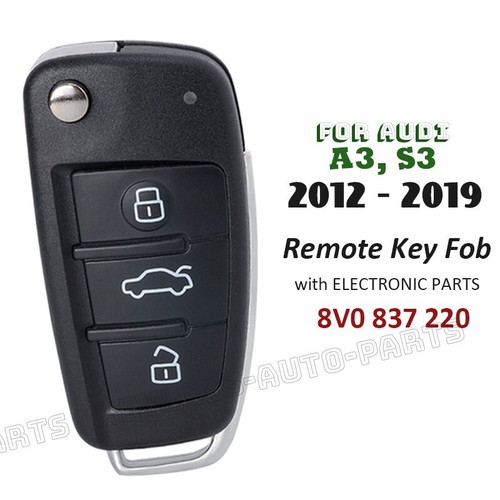 8V0 837 220 for Audi A3 S3 2012-2019 Flip Keyless Remote Control Key ...