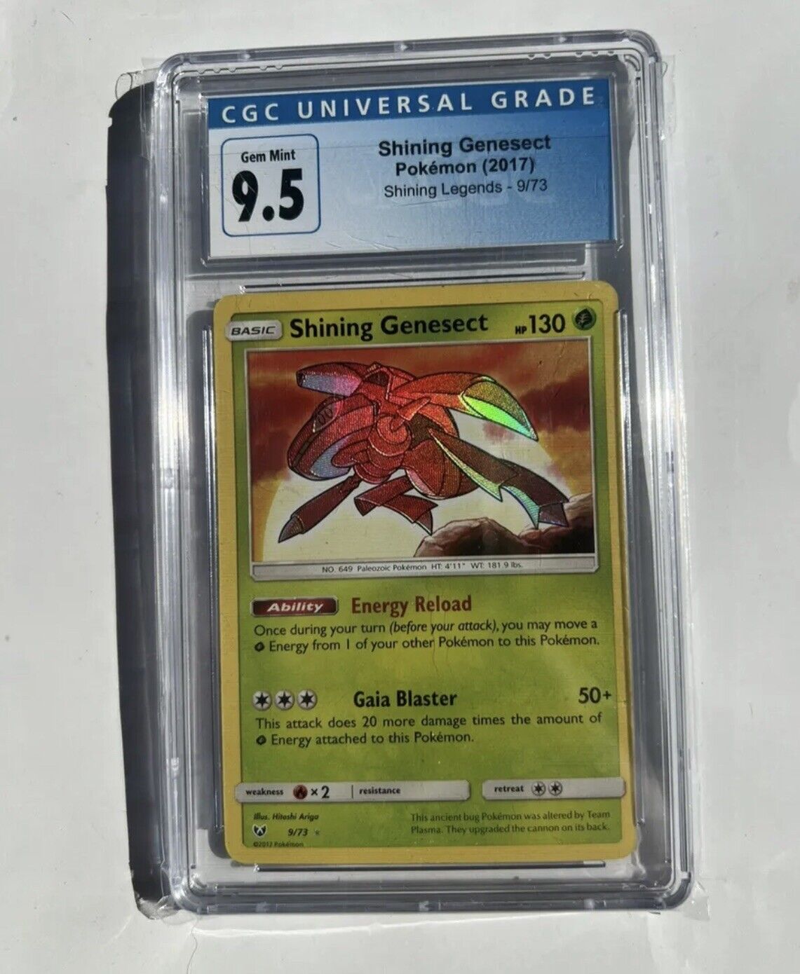 Mavin  Pokémon TCG Shining Genesect Shining Legends 9/73 Shiny Holo Rare  Cgc 9 Mint