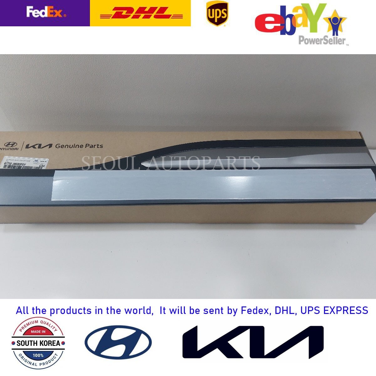 Free DHL 87732J9500PGY Oem REAR Right DOOR Lower Molding For