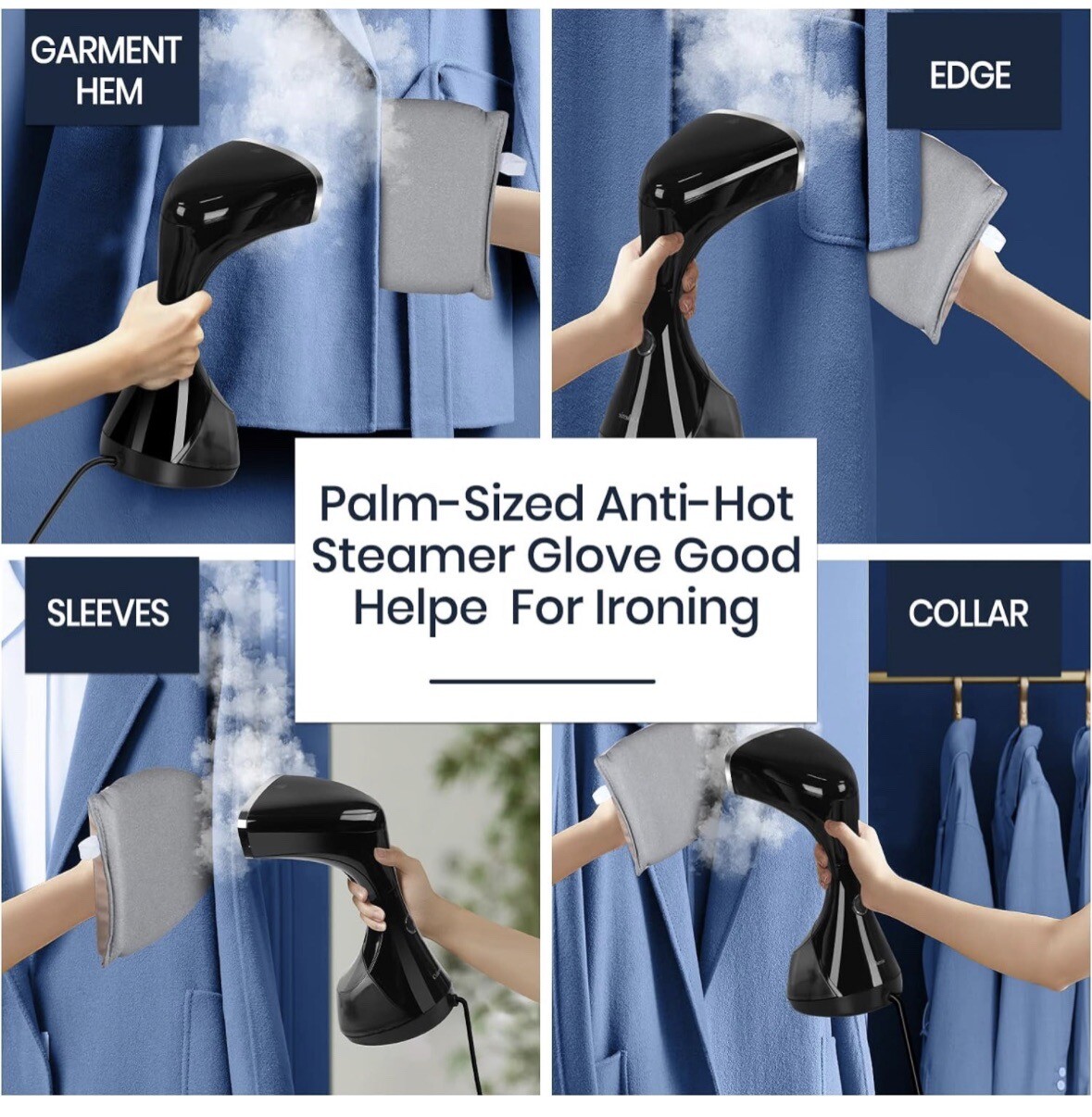 Steamer Iron for Clothes 1800W, Zorslesy Fast Heat Up Hand 