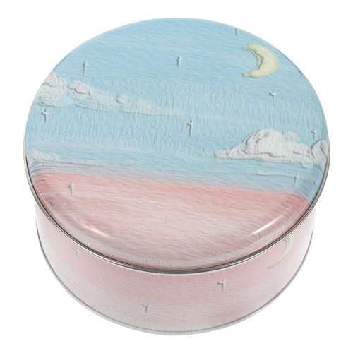 2 Pieces Round Gift Tin Small Novelty Storage Tins Jewelry Canister
