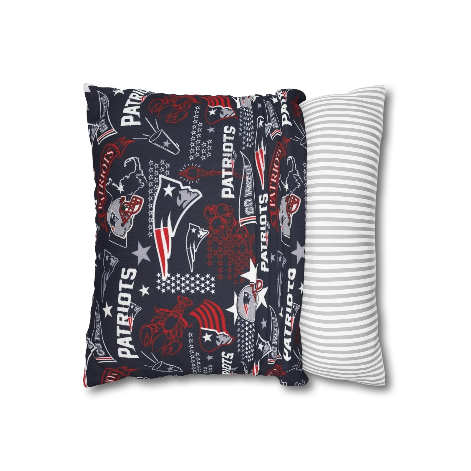 New England Patriots Square Throw Pillowcase