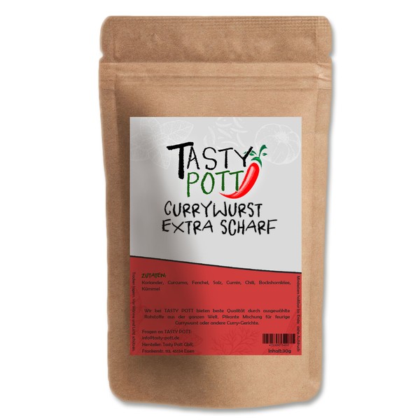 Tasty Pott Currywurst – Extra Scharf (30G) Scharfe Currymischung ProbiergrößE-image