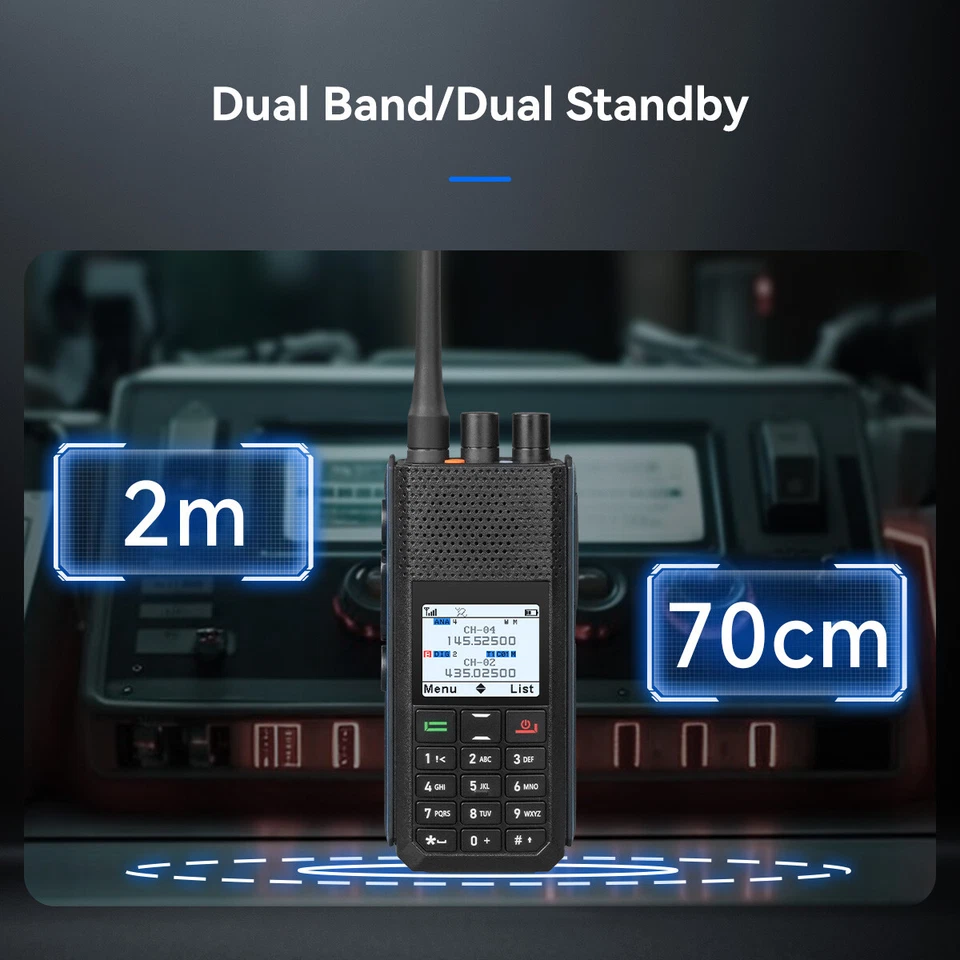 Radioaficionado H1 DMR AES256 Doble Banda Digital con GPS APRS Walkie Talkie Largo Alcance Foto 4 de 4