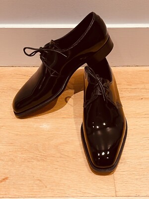 Edward Green Paden Black Patent Leather Tuxedo Shoes UK 6.5 EU 40.5 RRP £965