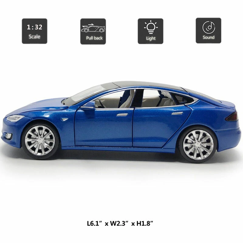 1:32 Tesla Model S 100D Model Car Diecast Toy Cars Boys Toys for Kids Gifts - Image 3 of 4