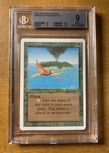 MTG✨BIRDS OF PARADISE✨ Revised Edition BGS Quad 9’s++ MINT RARE 1994 Poole Art - Picture 1 of 2
