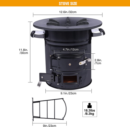 Portable Wood-Burning Camping Rocket Stove with Carrying Bag - Ideal for Cooking - Picture 2 of 12