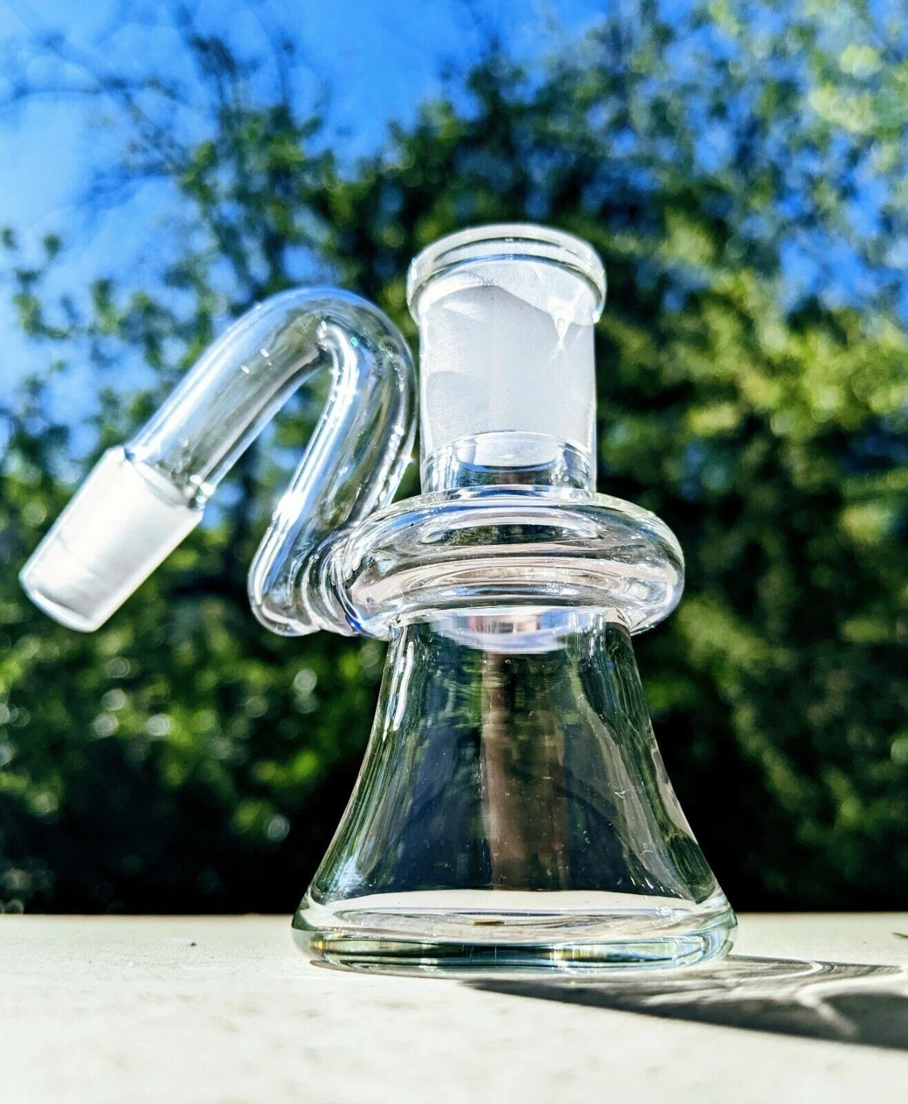 Clear 14mm 45° Mini Dry Ash Catcher Tobacco Water Pipe Pyrex Glass Bong Bubbler