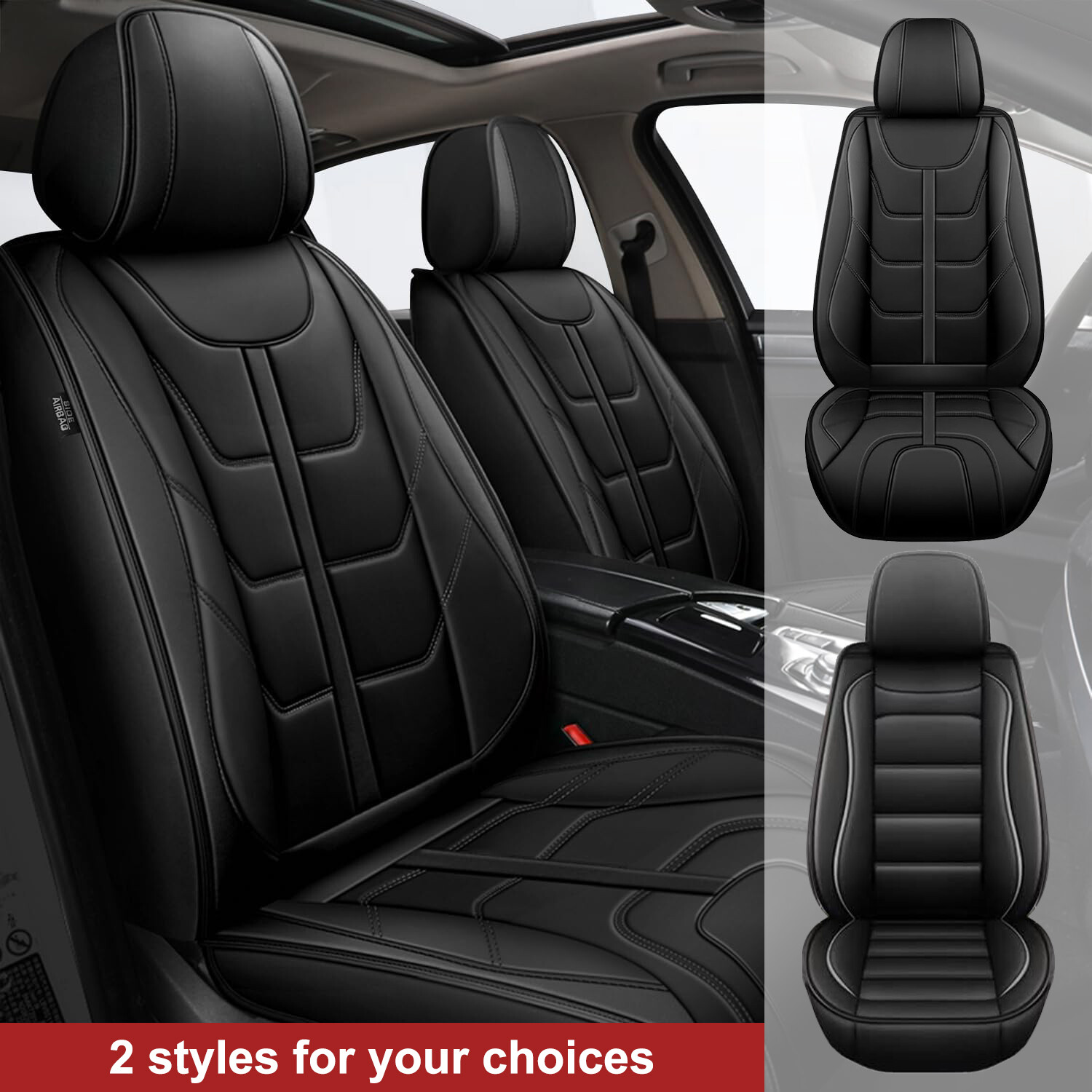 For MITSUBISH Outlander Sport 2011-2024 Car PU Leather Seat Cover Front Rear Pad