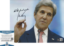 JOHN KERRY - SECRETARY OF STATE DEMOCRAT USA - SIGNED 8x10 PHOTO BECKETT COA BAS