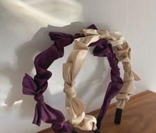 Retro Stripes Hairband Women's Hair Hoop Wide Bow Knot Headband Hair Accessories