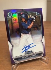 2023 Bowman Chrome MIGUEL TAMARES 1st Purple Refractor Auto /250 Rays #CPA-MT