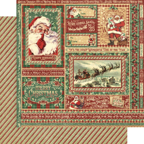 GRAPHIC 45 "LETTERS TO SANTA" 8X8 PAPER PACK 24 SHEETS CHRISTMAS SCRAPJACK'S - Picture 5 of 9