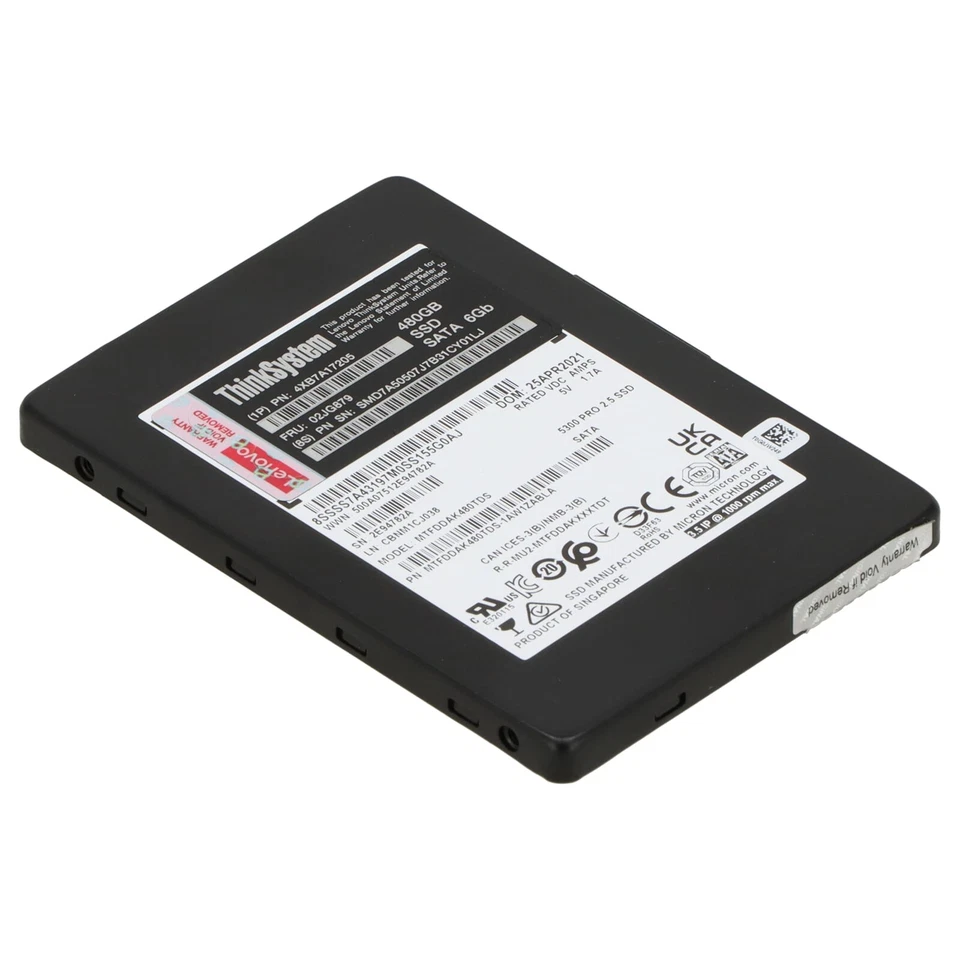 Lenovo SATA-SSD 5300 PRO 480GB SATA 6G 512e 2,5" - 02JG879 4XB7A17205