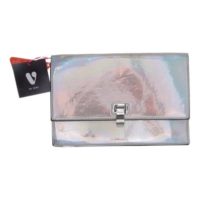 V by Very, Clutch, Damen, Polyester/Polyurethan, Silber, Einfarbig, 28, 1 #p78