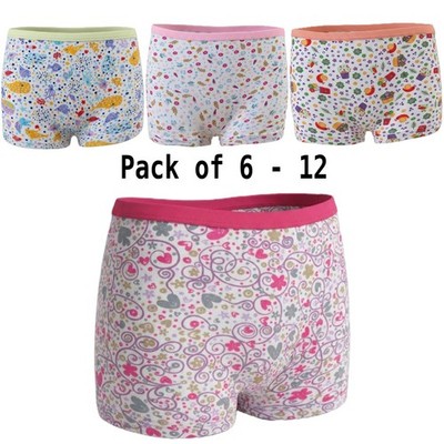 6-12er Pack Mädchen Boxershorts Qualität 100% Baumwolle Kinder bunt Komfort Trunk