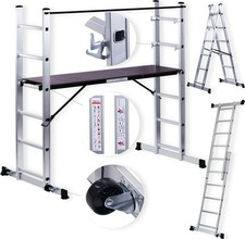 Folding Telescoping Ladder 1.4M-6.2M Aluminum Extendable Ladder Lightweight Bar
