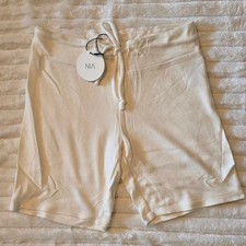 Women's Cream Drawstring Lounge Shorts