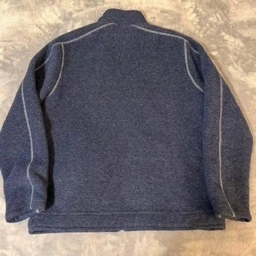 American Outdoor Co True Grit Jacket Men Large Blue Sherpa Lined Full Zip Fleece image 3