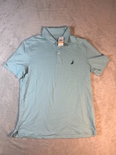 New Nautica Mens Polo Harbor Mist Blue Size Small 100 Cotton MSRP 59