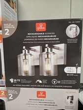 Globe 2-Pack Silver Wall Sconce Rechargeable. Brand NEW