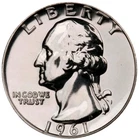 1961 Washington Quarter-Choice Gem Proof Lustrous 90% Silver US Coin #1019