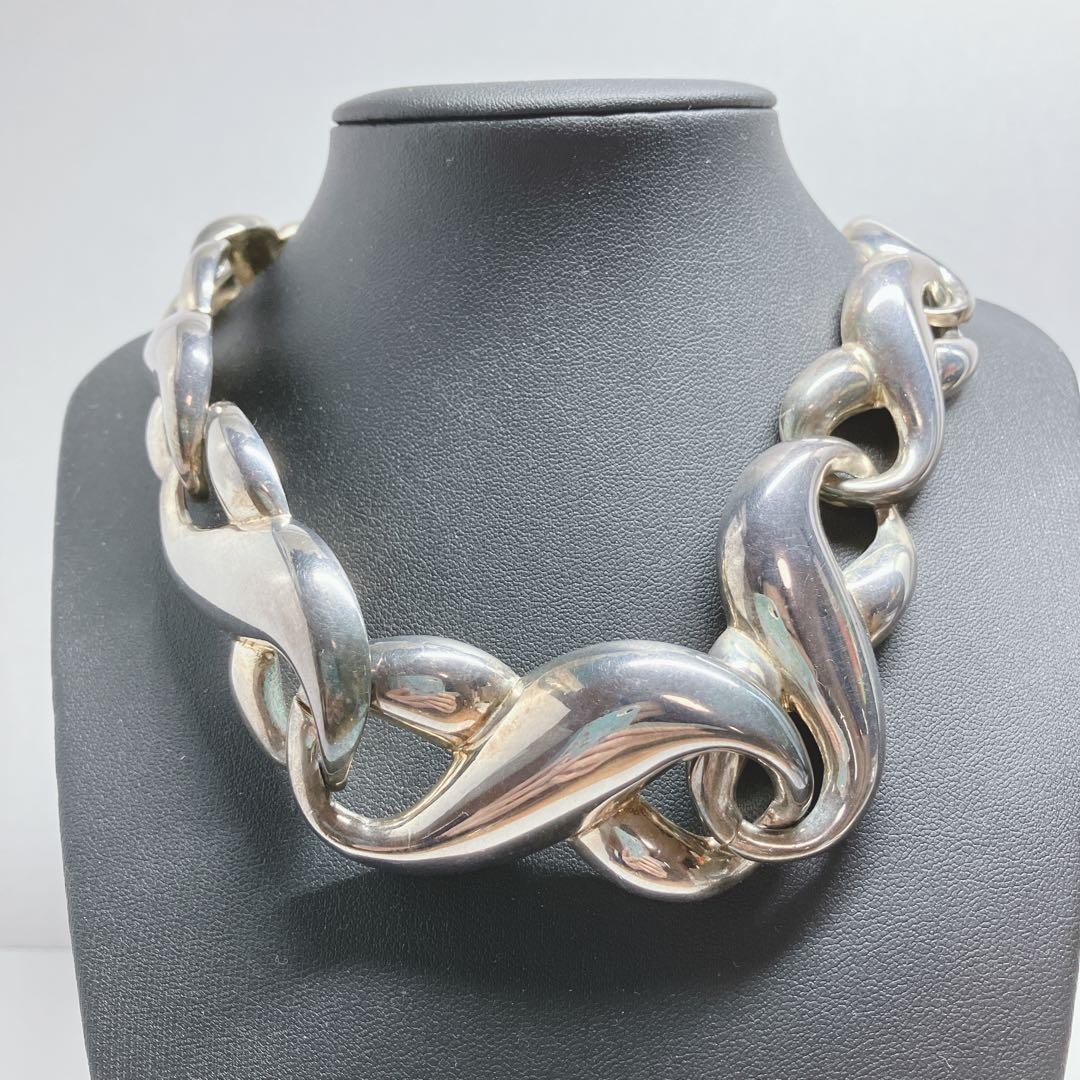 GIVENCHY Necklace Silver Large Bold Jewelry Style Classic Japan Vintage