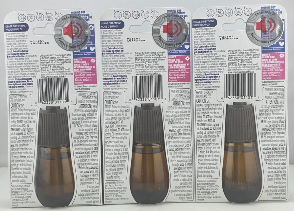 Fragancia Essential Mist lavanda y flor de almendro de recarga de mecha de aire. 3 piezas Foto 3 de 3