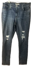 Levi's 721 High-Rise Skinny Jeans Size 34x30 Blue Destructed
