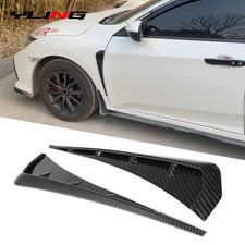 1 Pair Black Carbon Fiber Fender Vent Universal Car Side Air Cover 3D Style