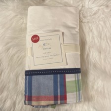  POTTERY BARN Baby  MADRAS CRIB SKIRT Brand New