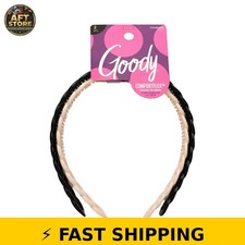 Goody ComfortFlex Headbands 2 Pack - Black Beige, No-Slip Grip