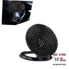 Black Push to Start Button Cover - Bling Car Engine Start Stop - 1 PC Black