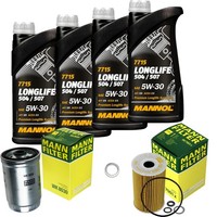 Mann Inspektionspaket 4L Mannol Longlife 5W-30 FüR Hyundai IX20 1.6 Crdi 1.4