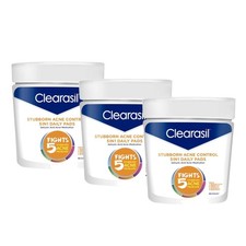 Stubborn Acne Cleanser Pads, 5-in-1 Solution, Pack of 3 Jars