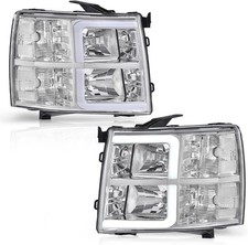 LED DRL Projector Headlights for Chevy Silverado 1500 2500 HD 3500 HD 2007-2014