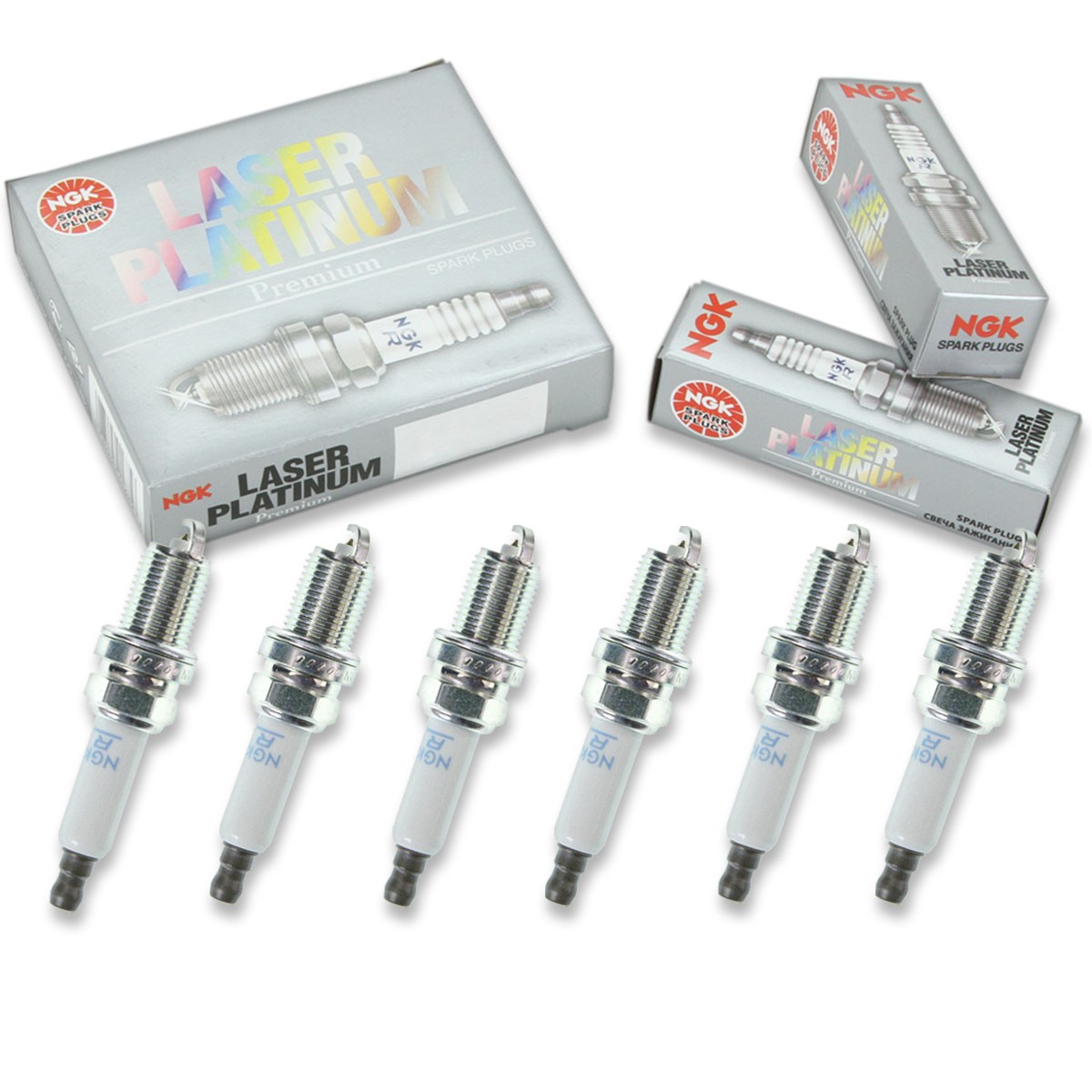 6 pcs NGK Laser Platinum Spark Plugs for 2009-2012 Audi Q5 3.2L V6 3.2L - ft
