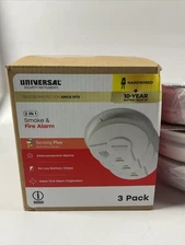 (3-Pack) 10-Year Battery Powered Mini Smoke and Fire Detector with Photoelectric