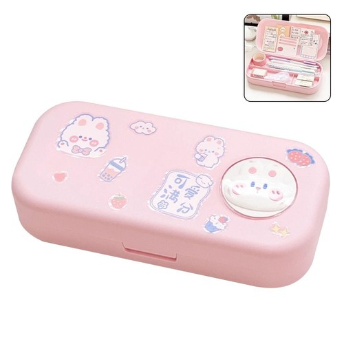 Double-layer Pencil Bag Large Capacity Pen Case Stationery Bag School Office - Picture 4 of 12