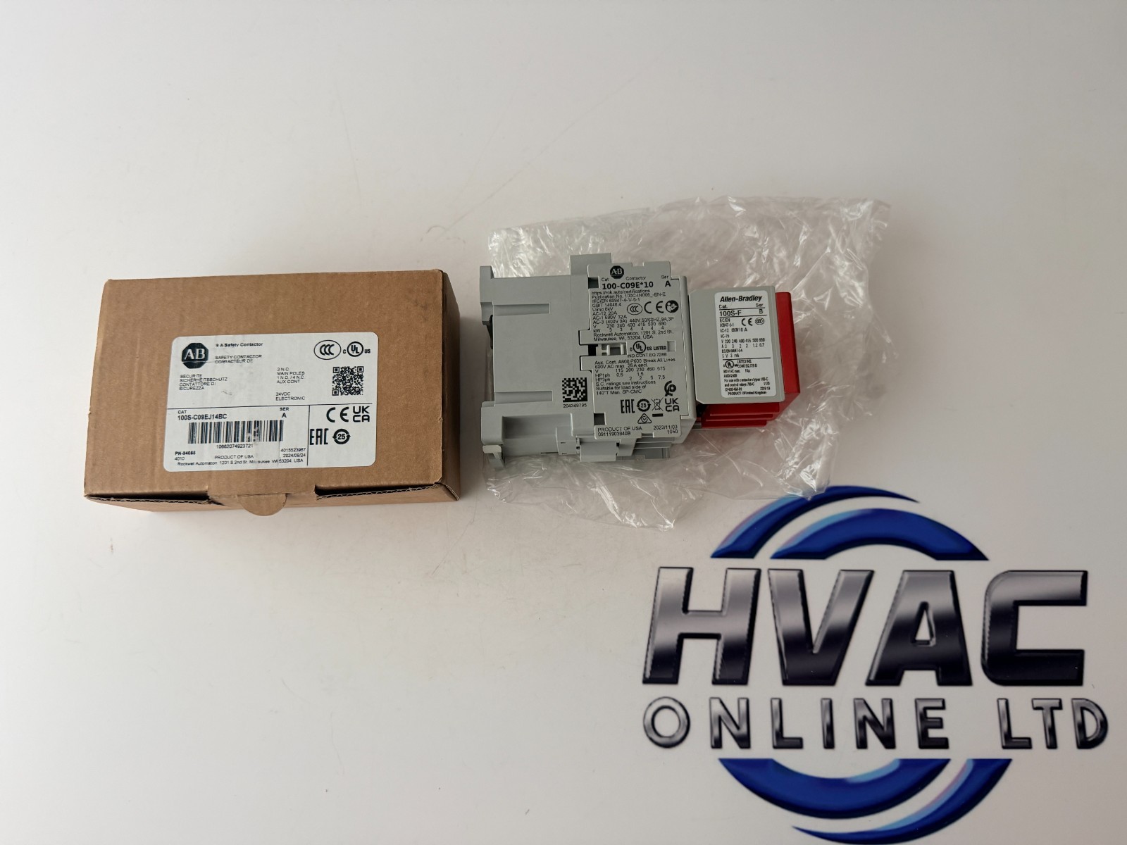 ALLEN BRADLEY 100S-C09EJ14BC GUARD MASTER CONTACTOR 24VDC AUX 1NO 4NC NEW