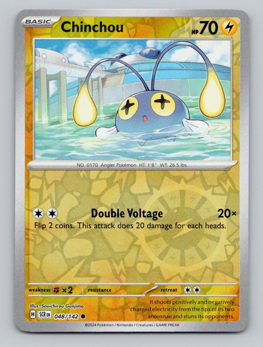 Chinchou 48/142 Common Stellar Crown Pokemon Reverse Holo Near Mint