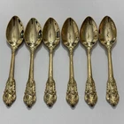 Godinger Baroque Gold Plate 6 Soup Spoons 7”