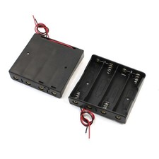 2pcs Plastic Storage Case 4x18650 3.7V Battery Holder w Wire Leads I3A18061