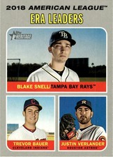 2019 Topps Heritage #68 ERA Leaders Blake Snell, T. Bauer, J. Verlander