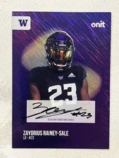 ZAYDRIUS RAINEY-SALE 2025 ONIT Washington Huskies On Card Purple Shimmer AUTO