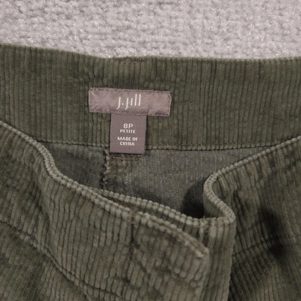 Pantalones de pana Jill para mujer 8P Petite verde oliva elástico espalda pierna recta Foto 4 de 4