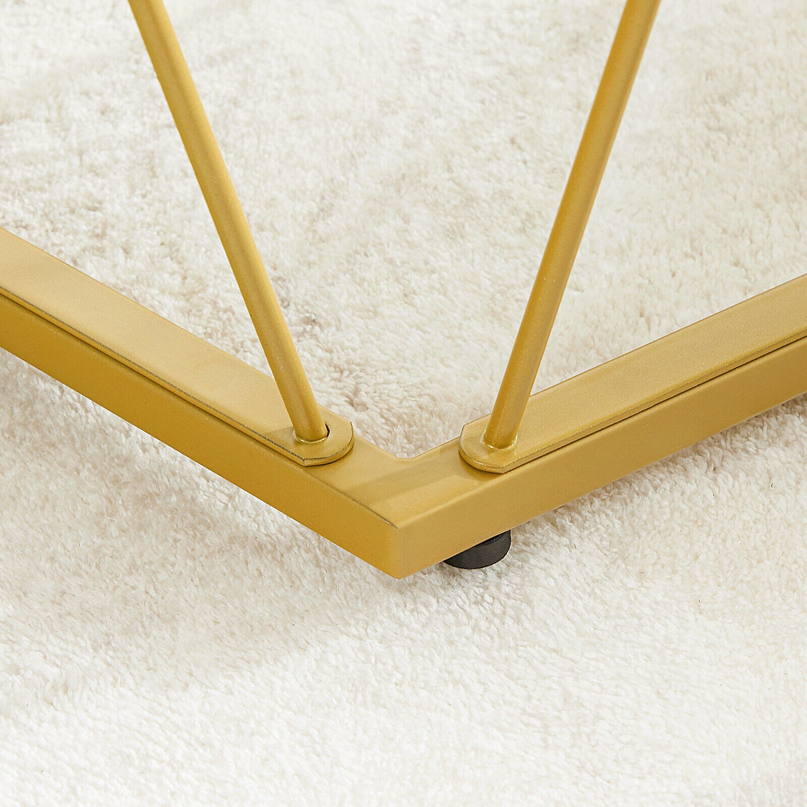 HOOBRO Coffee Table Set of 2 End Table with Metal Frame Black Side Table