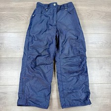 LL Bean Snow Pants Nylon Kids 10 Blue Outdoor Ski Ankle Zip Pockets