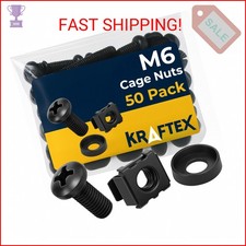 M6 Cage Nuts, Screws and Washers Size: M6 x 16mm 50 Pack Rack Mount Screws Har